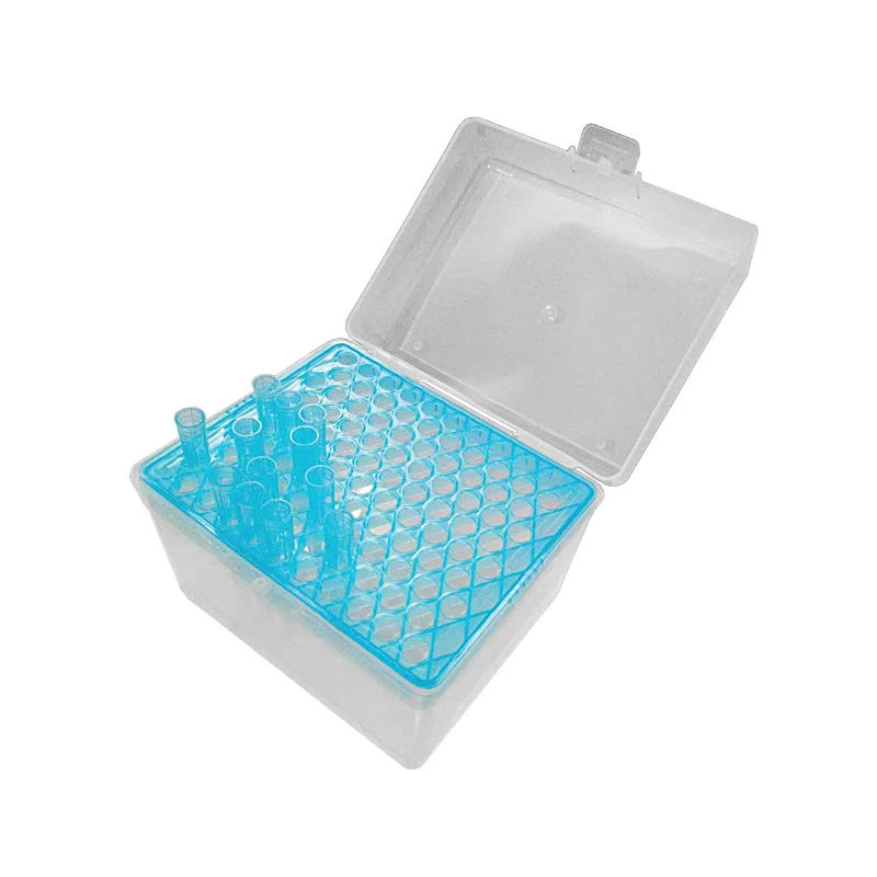 Laboratory Pipette Tip Box 1ml Micropipette Plastic Pipette Box 100 Positions Laboratory Pipettor Tip Holder Box