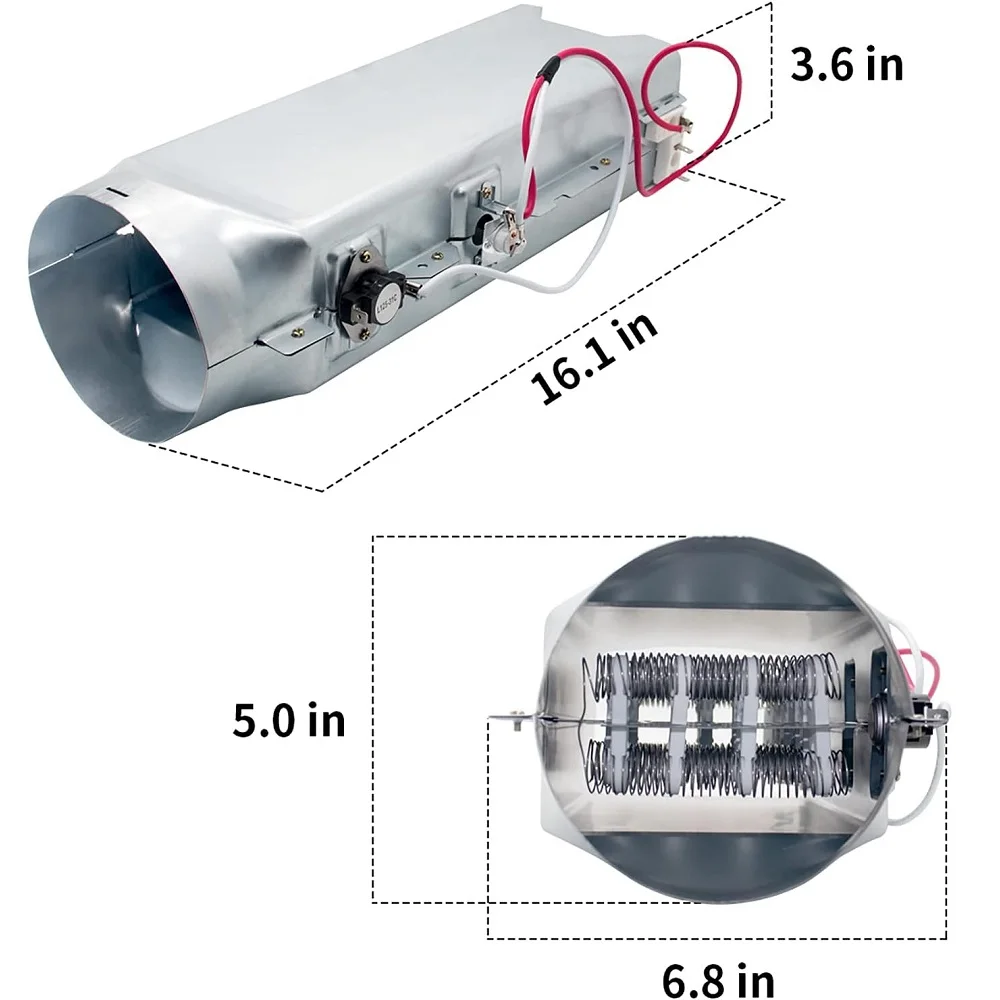 5301EL1001A Dryer Heating Element Assembly Compatible with LG Dryers 5301EL1001J 5301EL1001H AP5072170 PS3527790 PS3527791