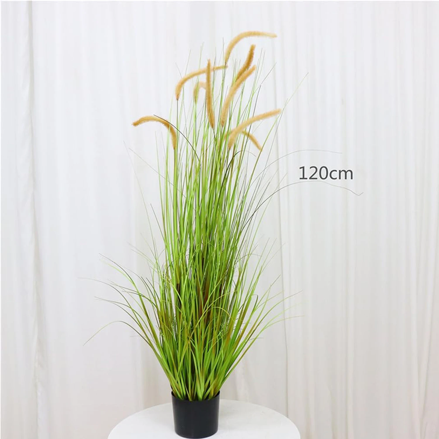 2Pcs 4Ft Artificial Grass with Pots Wheat Grass Green Leaves Fake Plants Realistic Foxtail Grass Pampas for Party Supplies