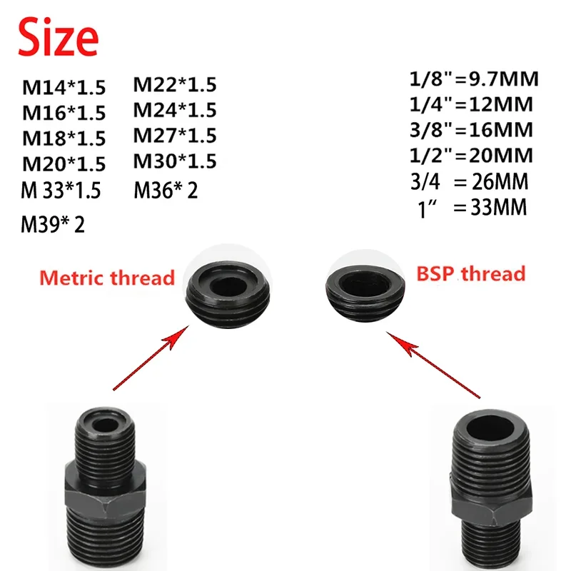 Carbon Steel Thread Fitting Inch Taper Thread to Metric O-ring Direct Oil pipe connector Hydraulic Fittings BSP 1/8 1/4 3/8 1/2