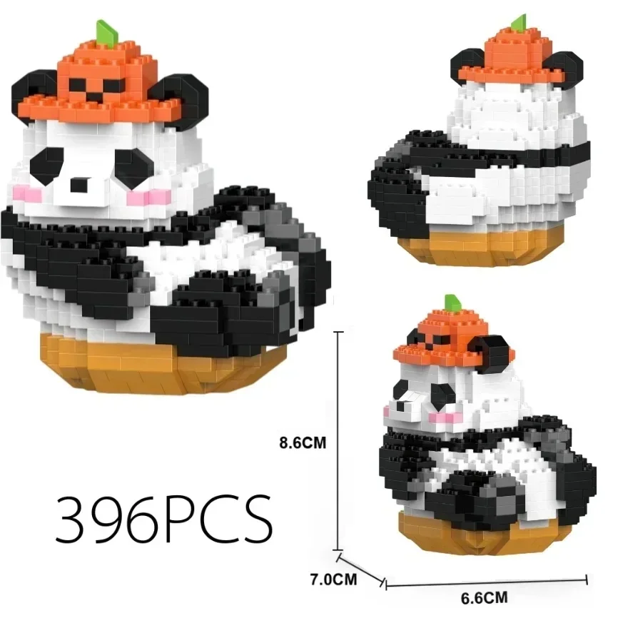 Fashion Cute Mini Panda Micro Building Blocks 3D Diamond Model Animals Bricks DIY City Construction Toys for Children Kids Gift