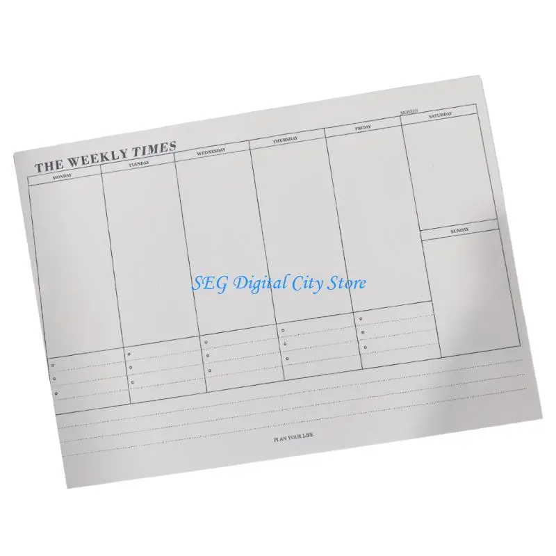 U75B Tearable Weekly Planner Notepad 60 Sheets Paper Note Memo Pad 24.5X17.5cm