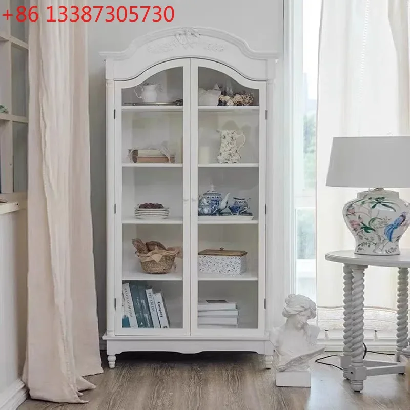 

Американский книжный шкаф из массива дерева в стиле лёгкой роскоши, простой, для гостиной, со стеклянными дверцами, с гравировкой, с открытыми полками для хранения.