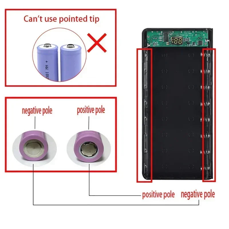 Caixa do banco do poder para telefones espertos, caixa de armazenamento da bateria, escudo do suporte da bateria, Dual USB Tipo C, Micro USB Interface, 20000mAh