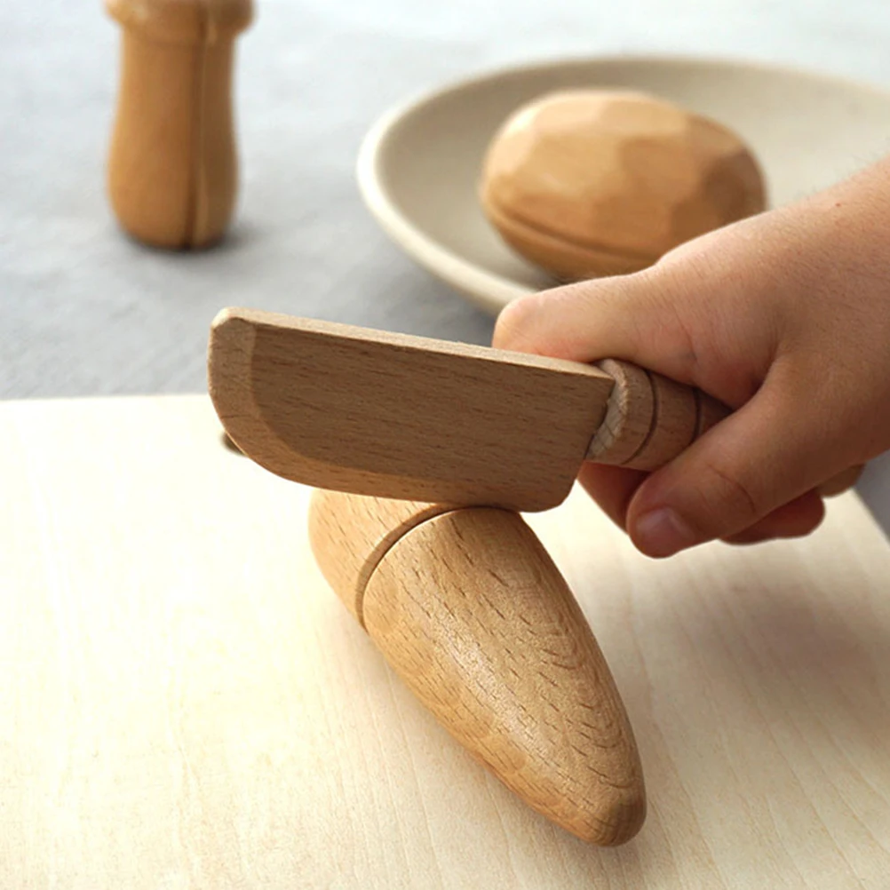 

Simulation Knife Cutting Board Combination Early Education Toy Wooden Kitchen Knives Safe Chopping