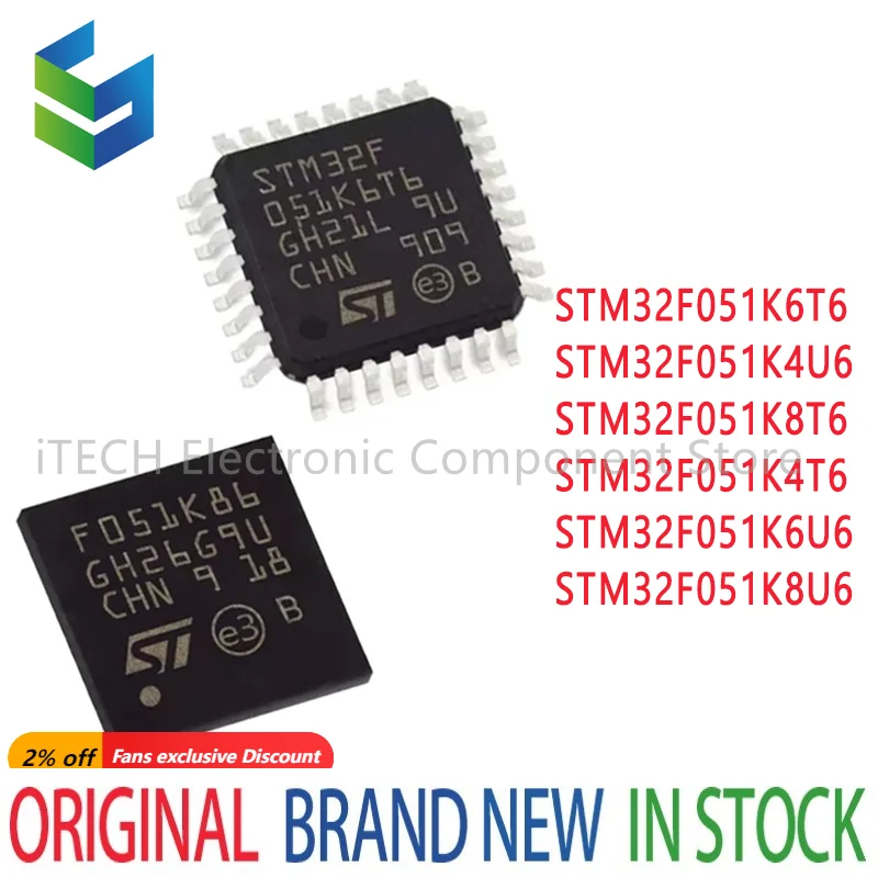 1pcs STM32F051K4T6 STM32F051K6T6 STM32F051K8T6 STM32F051K4U6 STM32F051K6U6 STM32F051K8U6 STM32F051 STM32F STM32 STM IC MCU Chip