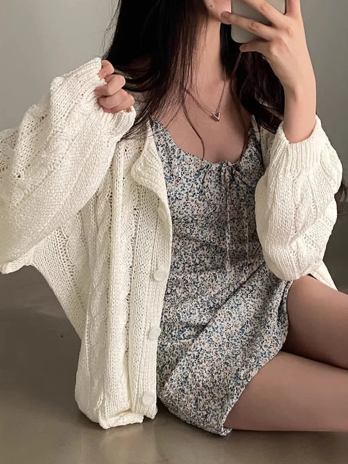 レトロ花柄タイウエストスリムサマー新作フレッシュスタイルフォレストシステムワンピース韓国風ハイウエストAラインショートスカート