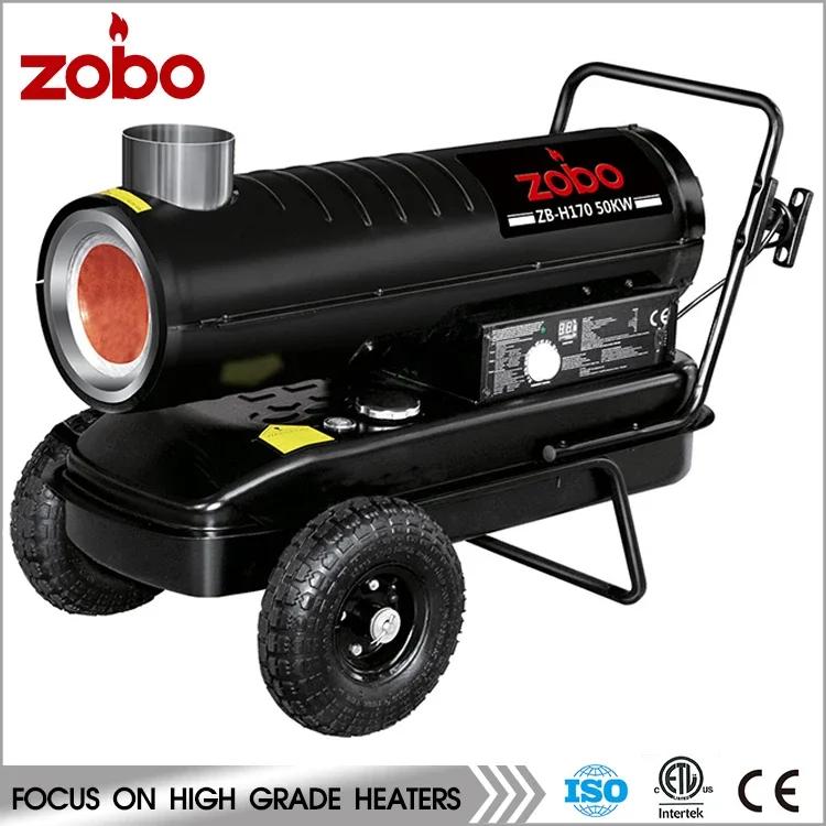 ZOBO 30KW Free Standing Indirect Farm  Air Heater with Chimeny Spare Parts Engine Provided Garment Shops Hotels Retail