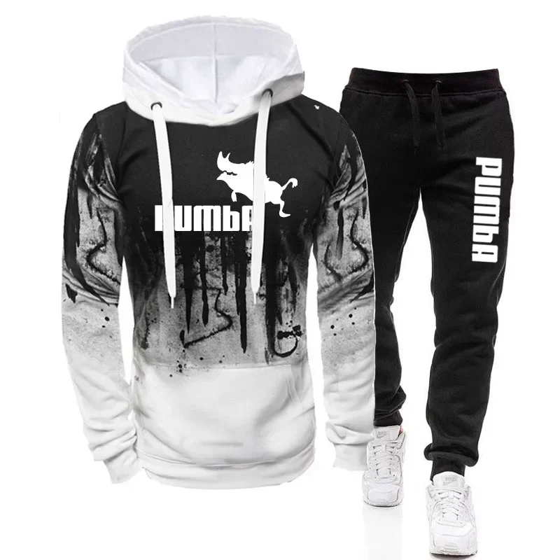 

2024 Hot Sale Mens New Tracksuit Hoodies and Black Sweatpants High Quality Male Dialy Casual Sports Jogging Set Autumn Outfits