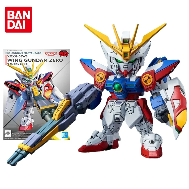 Bandai Gundam Model Kit Anime Figure SD BB EX 018 XXXG-00W0 Wing Zero Genuine Gunpla Model Anime Action Figure Toys for Children