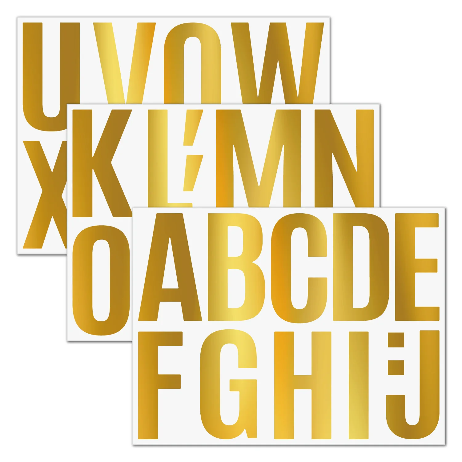 3Pcs 4 inches Alphabet Style Golden Graffiti Stickers: Decorate Suitcase, books，Waterproof for Multiple Occasions Stickers Gifts