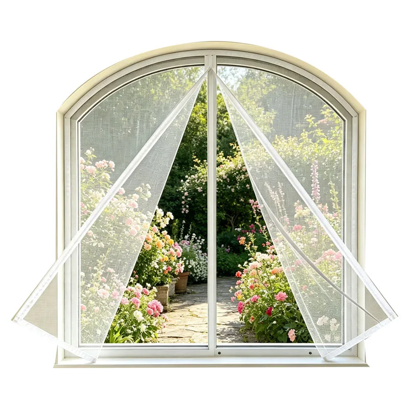 Stronger Magnet Custom Size Curved Anti-Mosquito Window Screen, Arched Magnetic Mesh Screen Window, Self-Adhesive Install Heavy