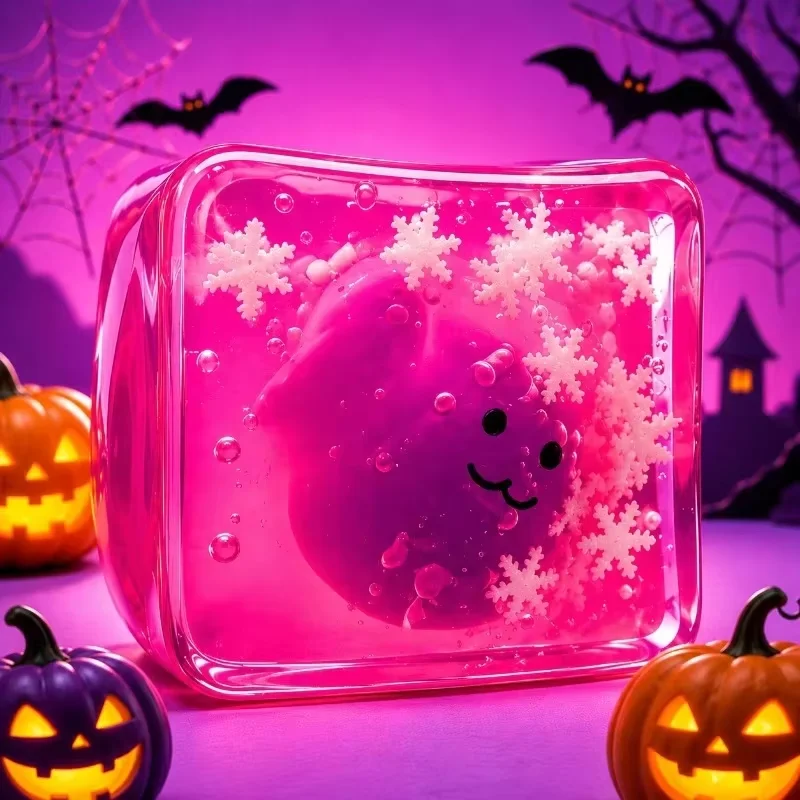 2026 New Luminous Halloween Spooky Squishy Cubes, Cartoon Characters Soft Squeeze ASMR Decompression Party Favor Gifts 4