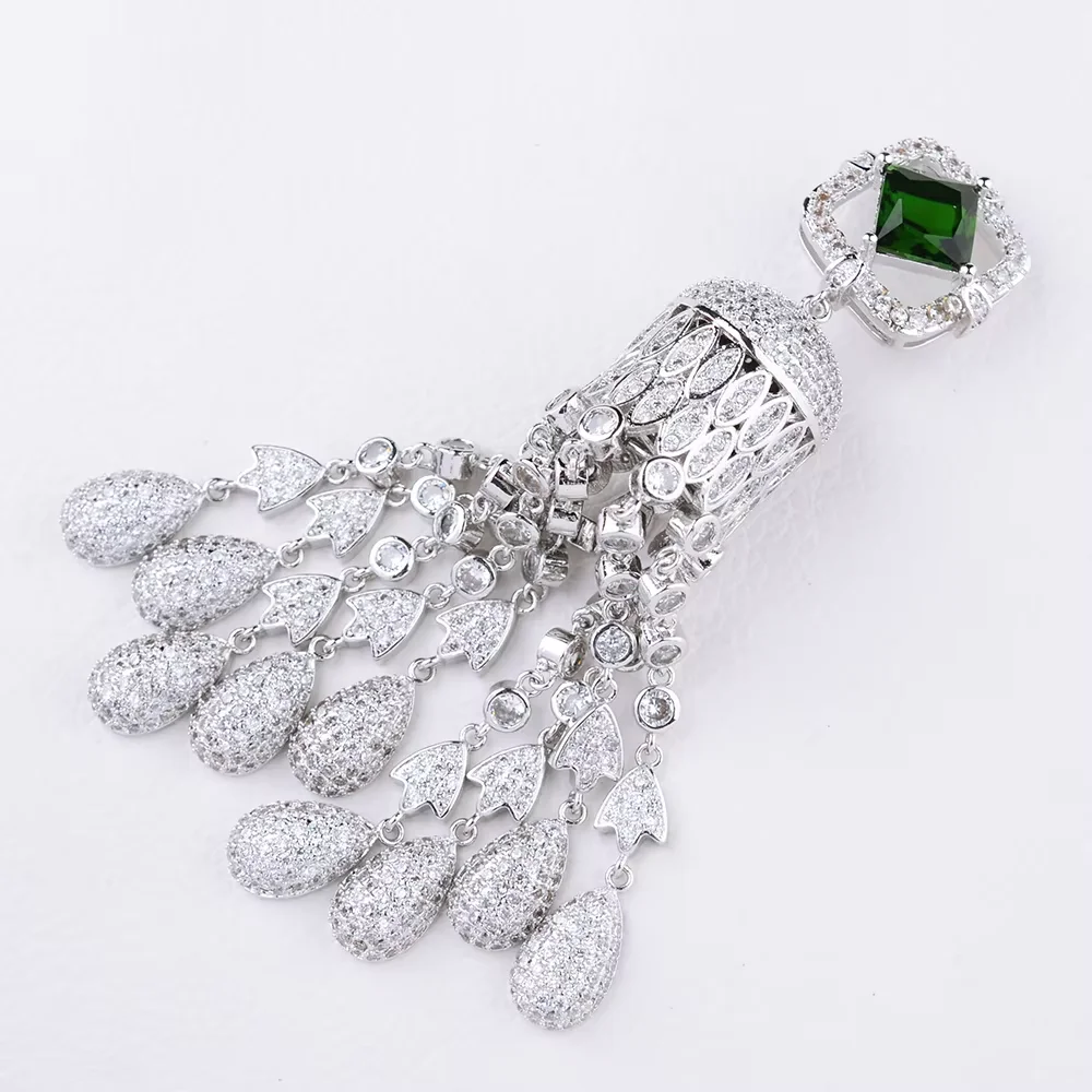 Big Golden plated Paved CZ Cubic Zirconia Necklace Pendant Clasp Jewelry Connector DIY Fine Jewellery Making
