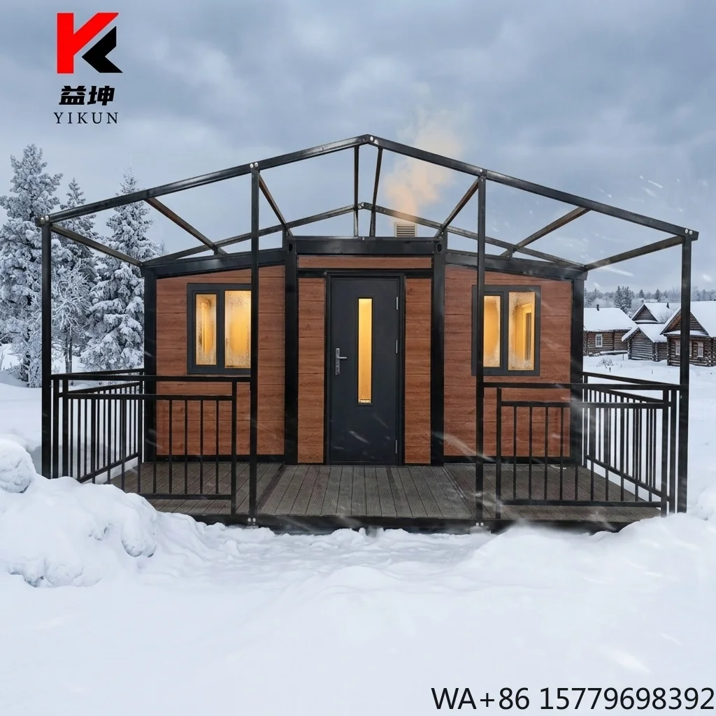 Custom Modern Expandable Prefabricated Container House for Office Villa Kitchen & Bathroom Use