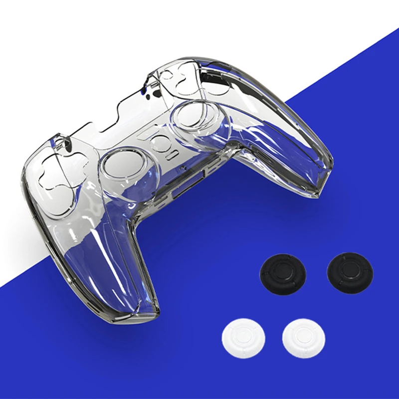 Clear PC Cover Protector Skin for PS5 DualSense Controller Ultra-thin Protective Case Handle Transparent Crystal Case