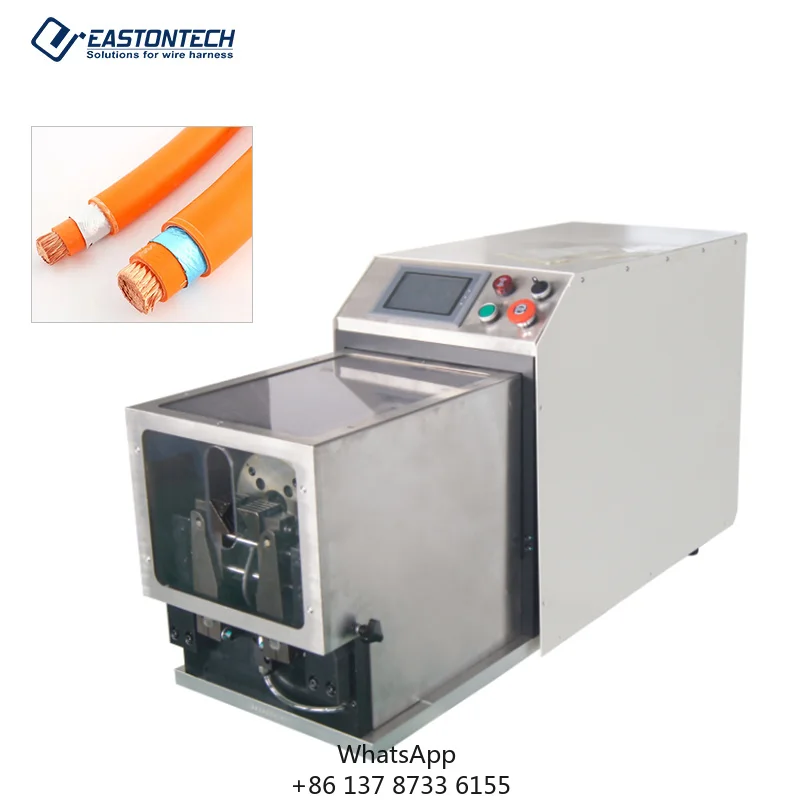 Automatic High Voltage Cable Wire Sheath Foil & Braided EW-0670 Shield Insulation Cutting And Stripping Machine Heavy-Duty