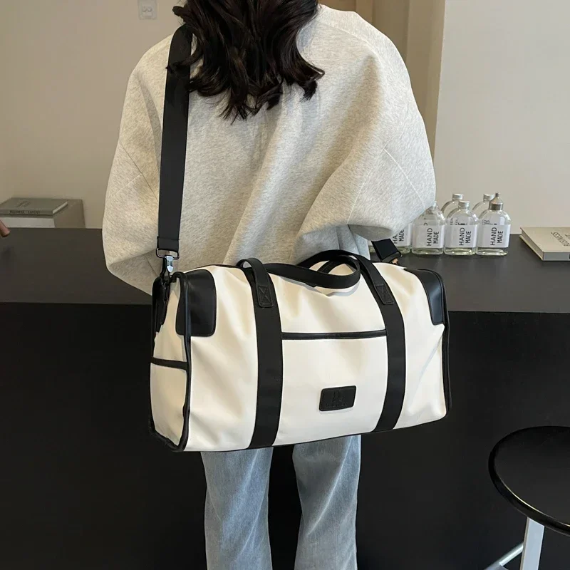 Bolso de viaje de gran capacidad, bolsa de hombro Simple y a la moda, de lona con cremallera, gran oferta, 2024