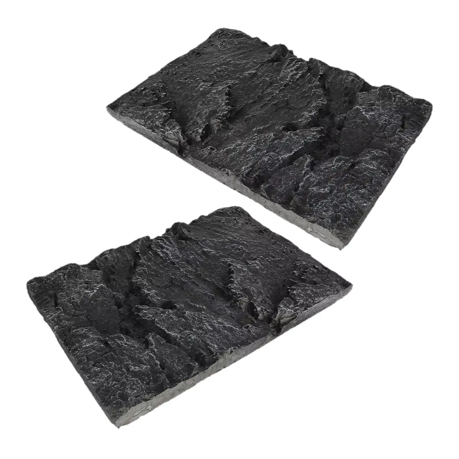 2Pcs Rock Fish Tank Background, Compact PU Wall Backdrop, Reptile Tank