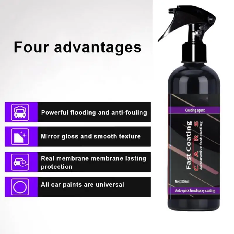 Car Coating Cleaning Spray 300ml Crystal Glass Spray Waterproof Car Paint Wax Seals Paint Scratches Car Maintenance Supplies