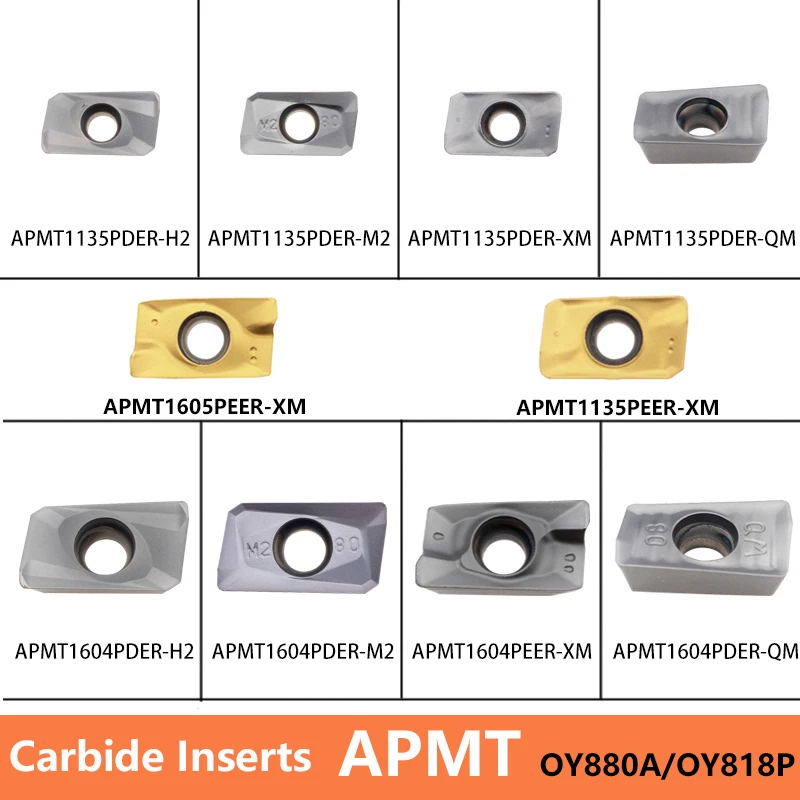 LIHAOPING APMT1135PDER APMT1604PDER H2 XM M2 QM OY880A OY818P APMT1605PEER Milling Carbide Inserts APMT1135 CNC Cutter APMT1604