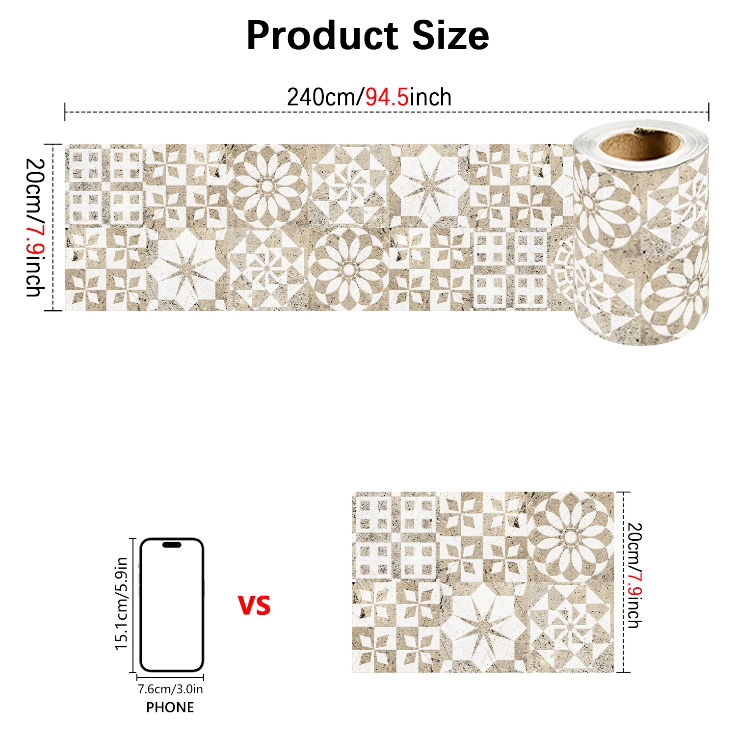 Marmor-Textur Keramik-Wandaufkleber Badezimmer Küche Backsplash Dekorative Zierleiste Fußleiste Abzieh- und Aufkleb-Kunst-Wandtattoos – Detail 7