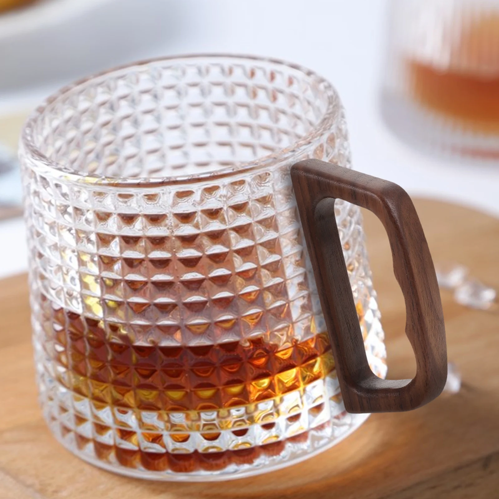 

Wooden Handles Glass Tea Cup Black Walnut Ergonomic Comfortable Grip Tea Mug Handle Replacement Wood Mug Wooden Mugs Cup