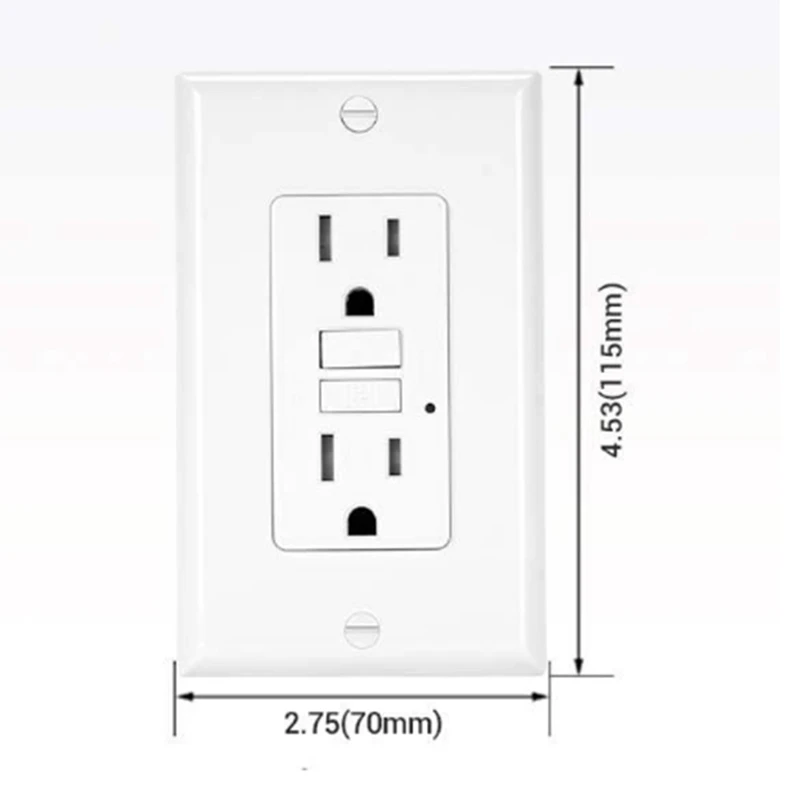 ABPP-GFCI Outlet 15 Amp, Self-Test GFI Electrical Outlet, Tamper Resistant GFCI Receptacle With Wall Plate