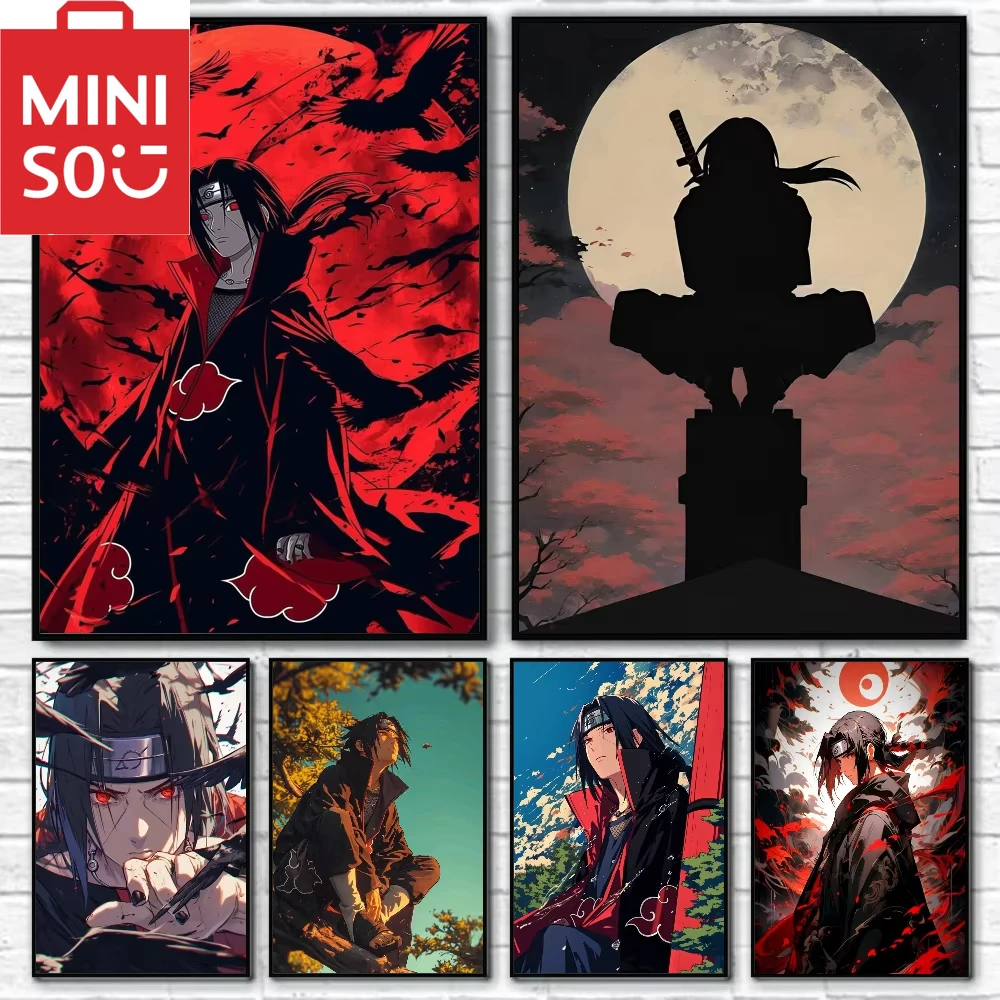 

MINISO картина маслом по номерам аниме Итачи Учиха аниме украшение дома живопись стены спальня декор комнаты подарок рамки