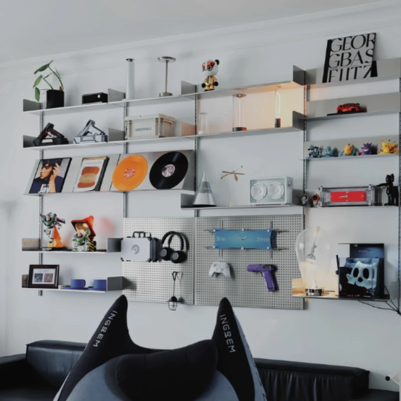 Stainless Steel DIY Bookcase for Living Room Modular Storage Shelf  Space Saving Display Organizer Wall Mounted Showcase System