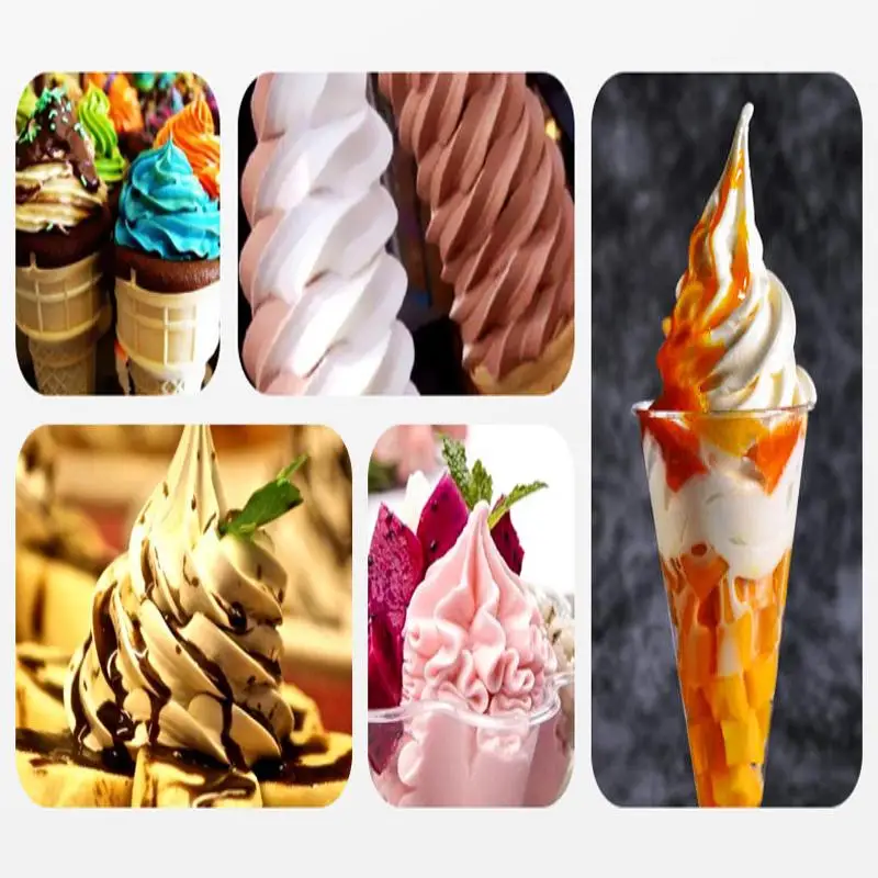 Máquina de sorvete macio de 16l/h, sabor único, 1200w, bancada, painel automático para restaurante, lanche bar