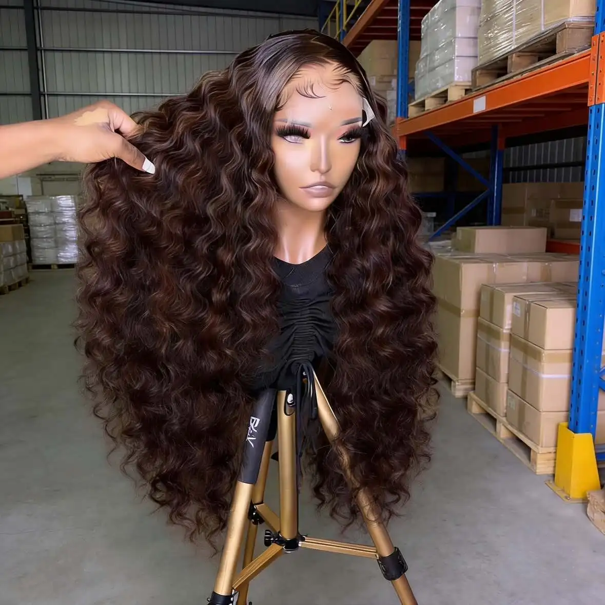 

Chocolate Brown Deep Wave 13x6 Lace Front Wig Wig Human Hair Water Wave 26 36inch Curly Wig Human Hair Brown Wigs Pre Plucked