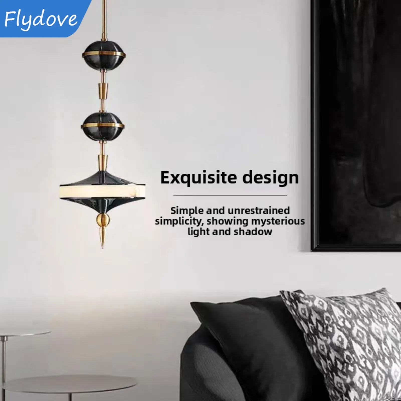 

Post-modern Italian Luxury Marble Pendant Lamp Bedside Restaurant Bar Study Glass Chandelier Living Room Lighting Decor Fixture