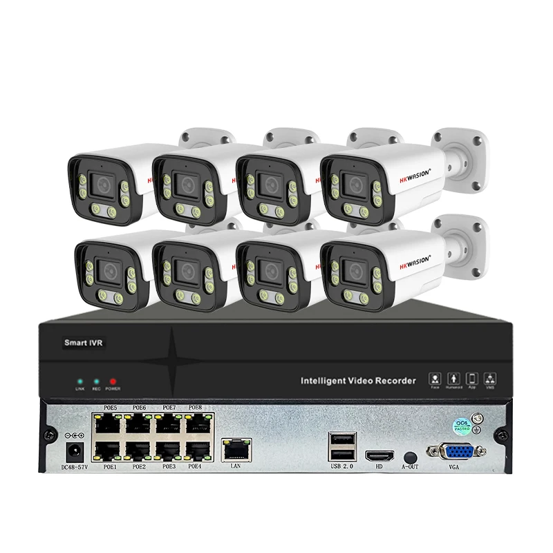 

HKWASION 8ch 5MP, POE,System Kit, IR Leds, NVR Recorder, 24H Recording ,Security Surveillance,