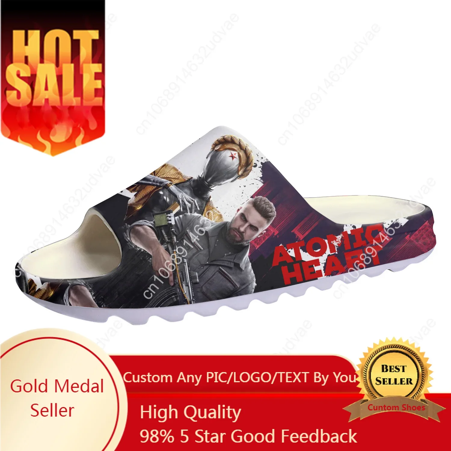 

Atomic Heart Custom Made Soft Sole Sllipers Home Clogs Step On Water Shoes Mens Womens Teenager Bathroom Beach Step In Slliper