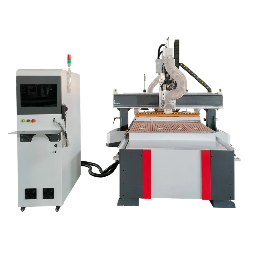 Wood Door Kitchen Cabinet Furniture Making 3D Cnc Router Machine With Automatic Tool Change