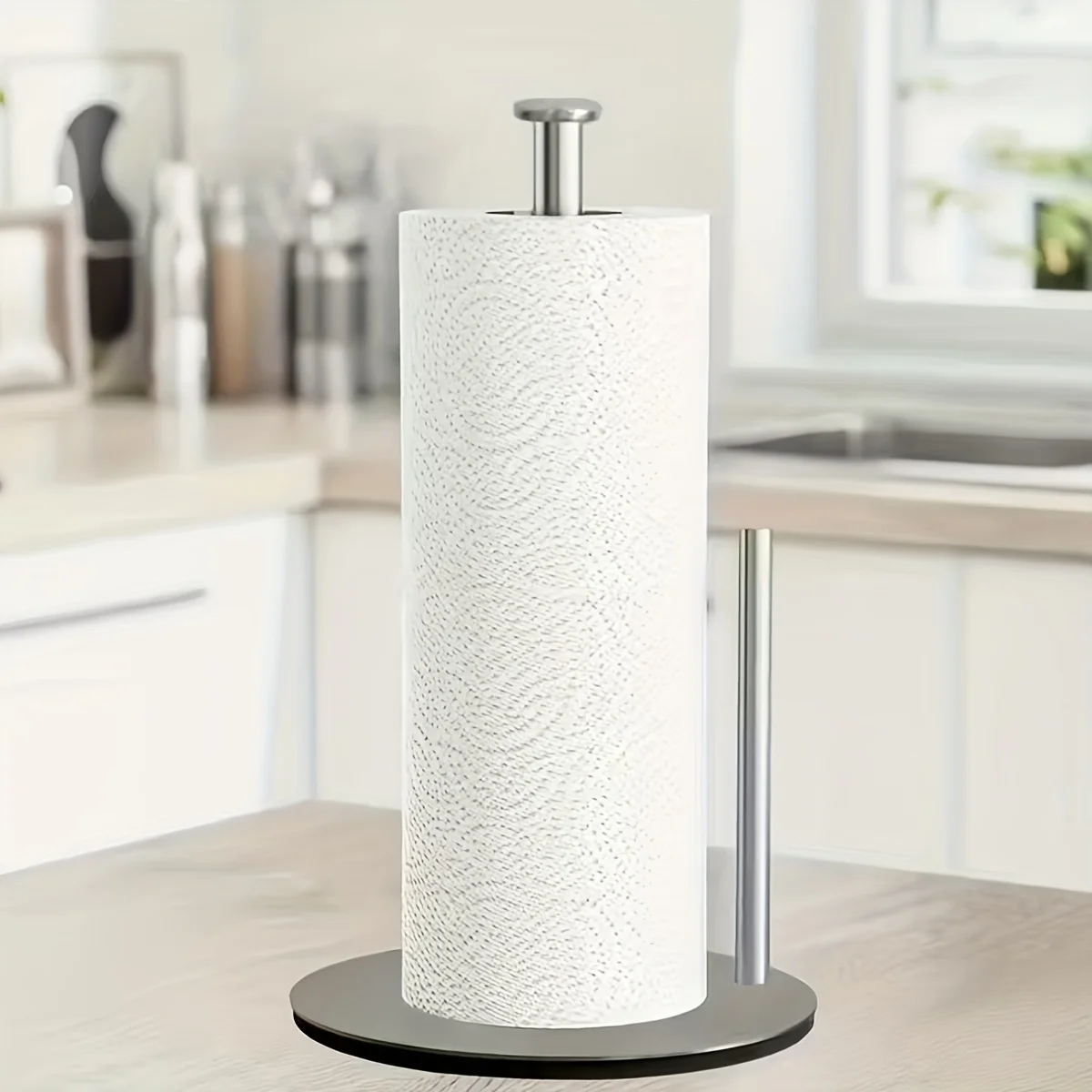 Heavy Duty Stainless Steel Paper Towel Stand Household Stable Base Kitchen Storage Holder