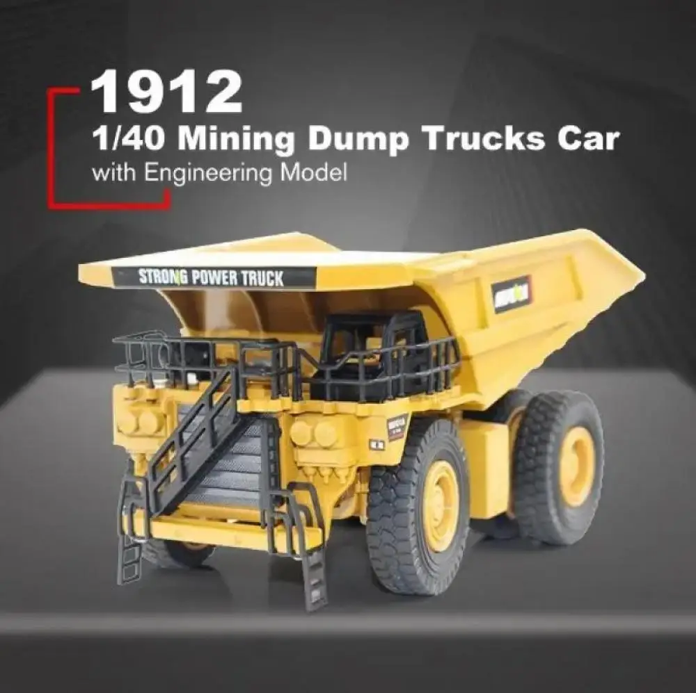 Huina 1:40 Metal Alloy Truck Model Dump Truck Diecast Excavator Engineering Vehicle Collection Toy Boy Children Christmas Gifts