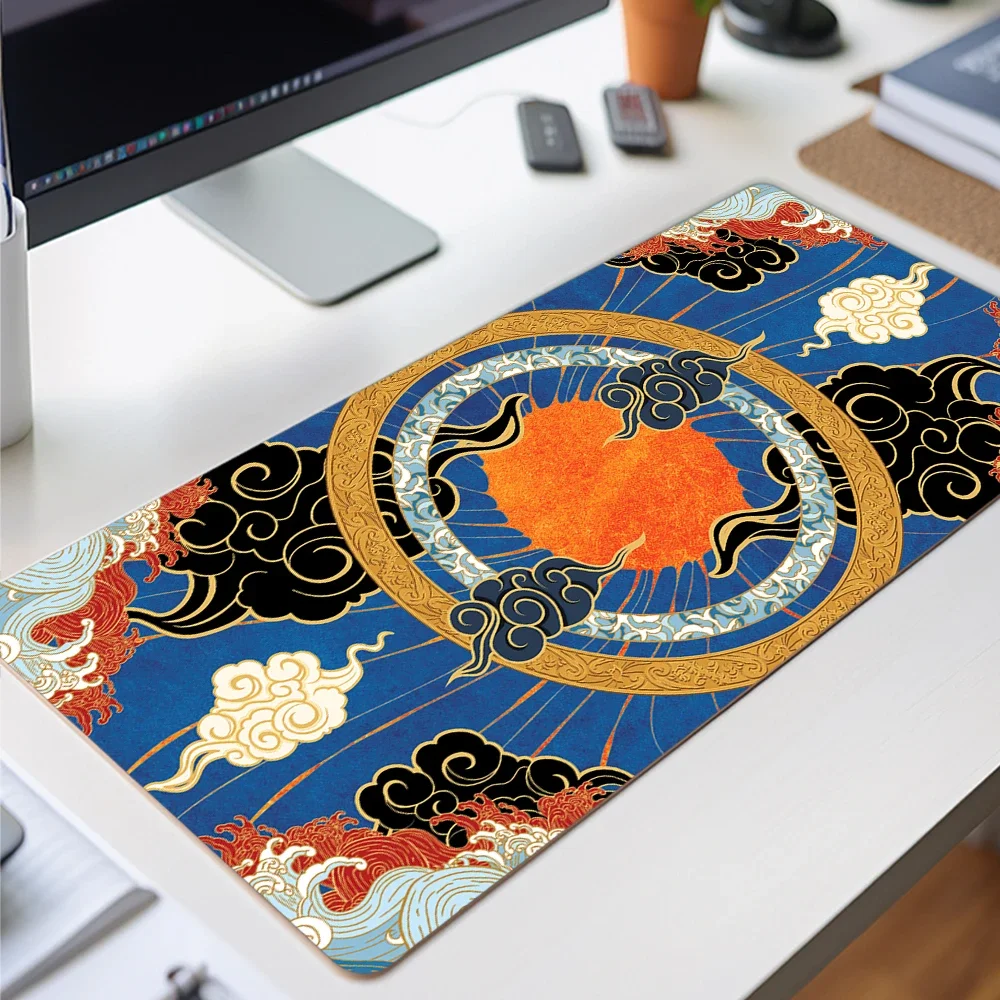 Art Kawaii Amaterasu Black and White Mousepad Gamer Laptop Deskmat Japan Anime Mouse Pad Gaming Accessories Playmat Mouse Mats