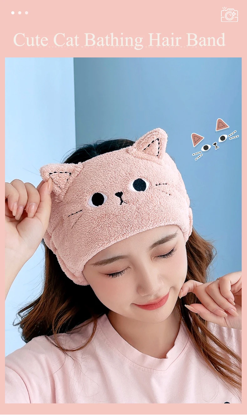 Hautpflege-Stirnbänder, Haarband zum Waschen des Gesichts, Wurst, Mund, Damen-Stirnbänder für Make-up, Kosmetik, Gesichtsparty, Spa, elastisches Haar – Detail 2