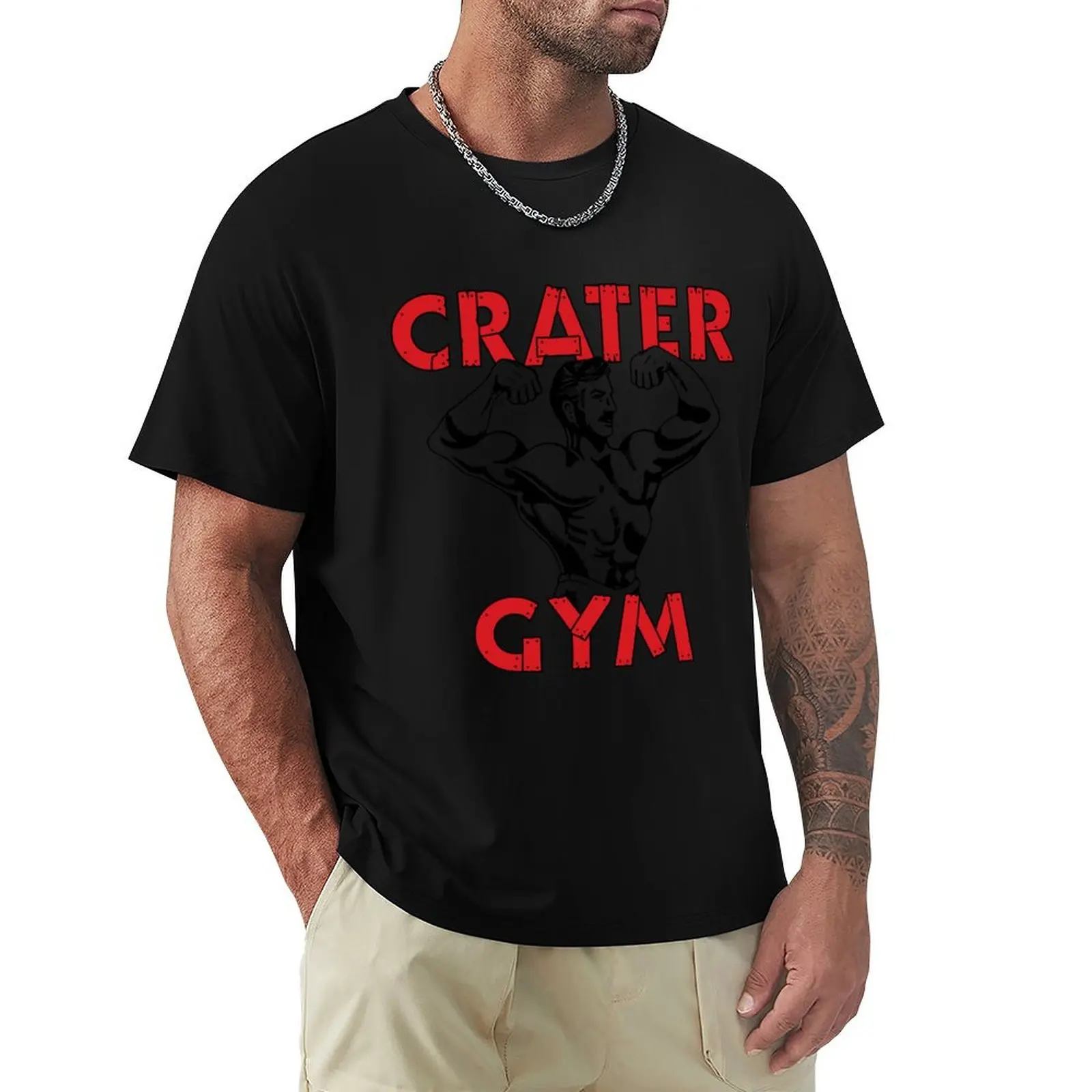 Love Lies Bleeding Crater Gym - Red T-Shirt Work Daily Short Sleeve Top