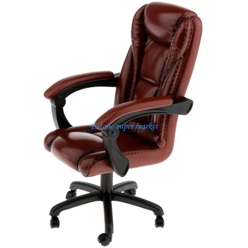 090B كرسي تنفيذي دوار احترافي لملحقات عرض مشهد بيت الدمية 1/6 #5