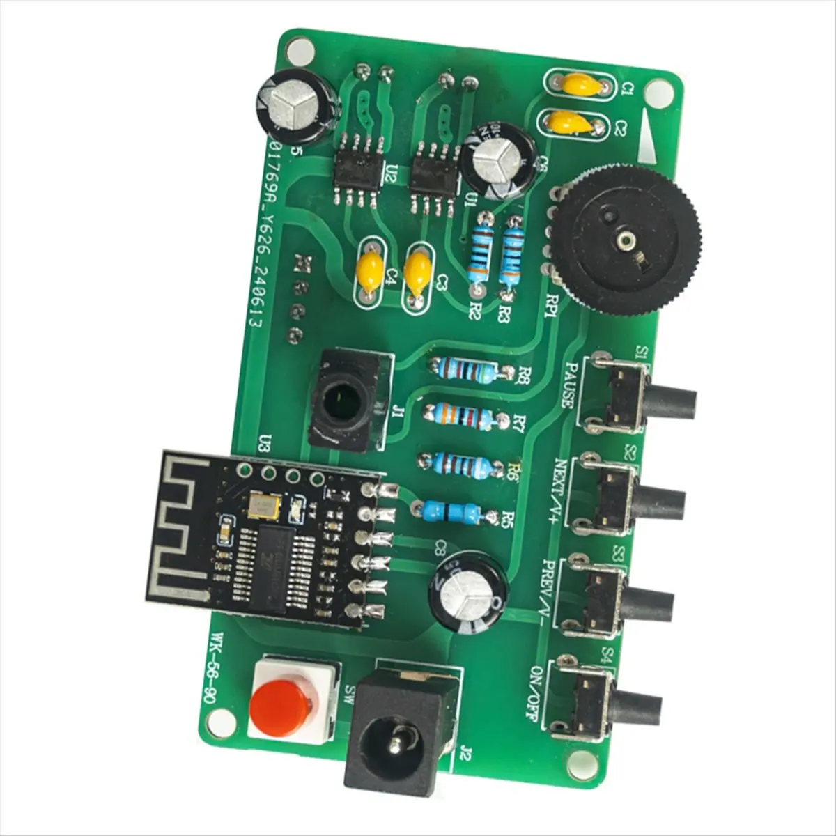(BAAY) Dual-Channel Bluetooth Speaker Music Spectrum DIY Kit Welding Production Practice Circuit Board Parts WK-56-90