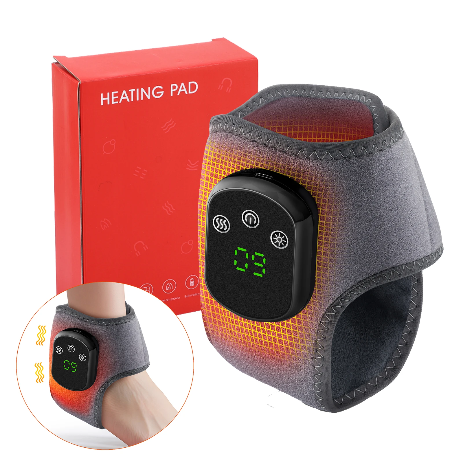 

Электрический массажер для лодыжки, вибрационная беспроводная грелка, инфракрасный горячий компресс, бандаж на лодыжку, растяжение связок мышц, сухожилия, релаксация