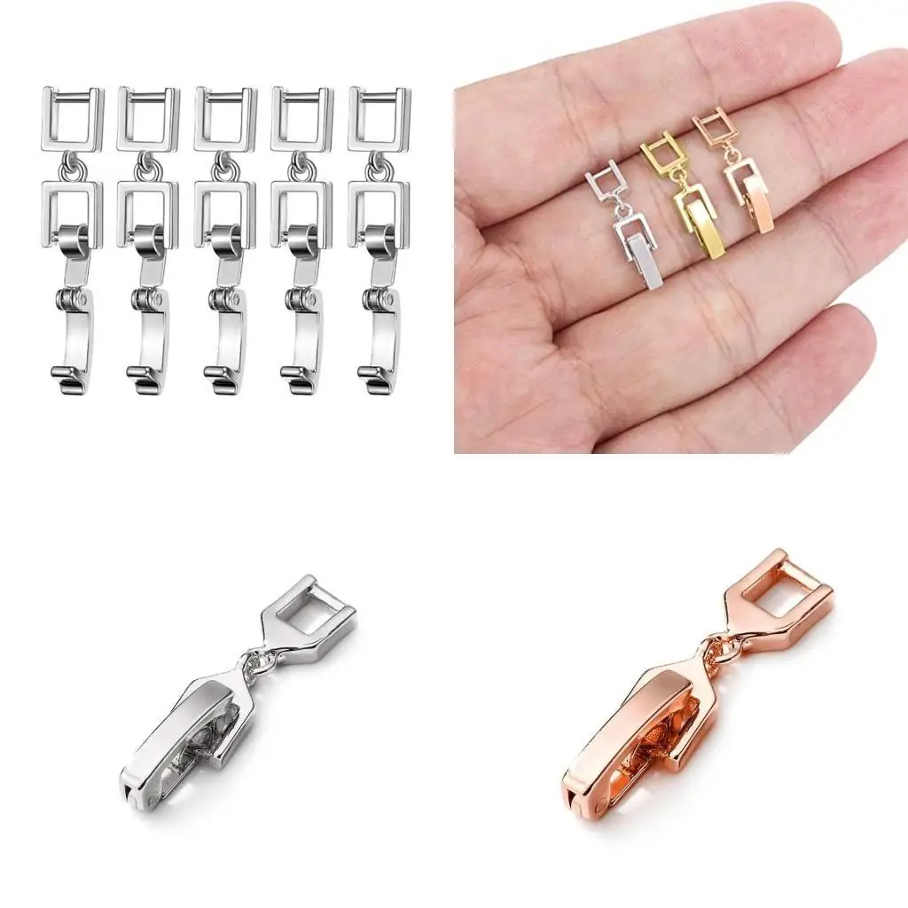

31BB 5 Pcs Foldover Extension Clasp Jewelry Extender for Bracelet Necklace Making