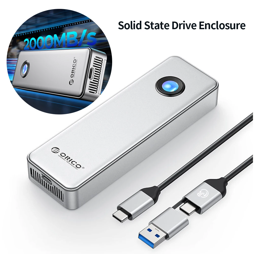 RGB 40Gbps USB4 SSD Enclosure 8TB M.2 NVMe SSD เคสพัดลมทำความเย็นกล่องสถานะทึบเข้ากันได้กับ Thunderbolt 3/4