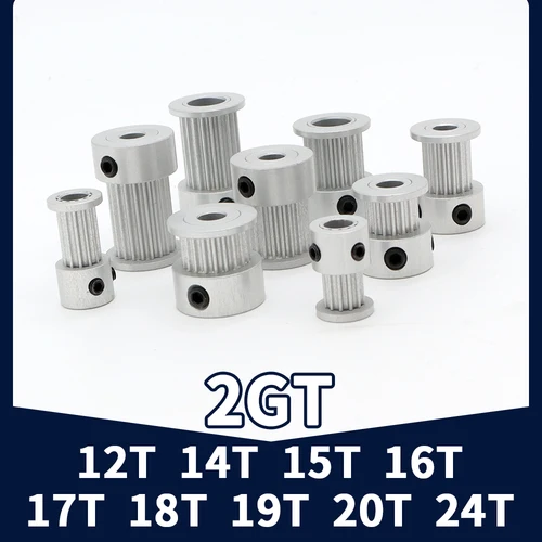 Polea de distribución 2GT 12T 14T 15T 16T 17T 18T 20T 24T 12 dientes 14 dientes 15 dientes 16 dientes 17 dientes 20 dientes 24 dientes polea GT2 para impresora 3D