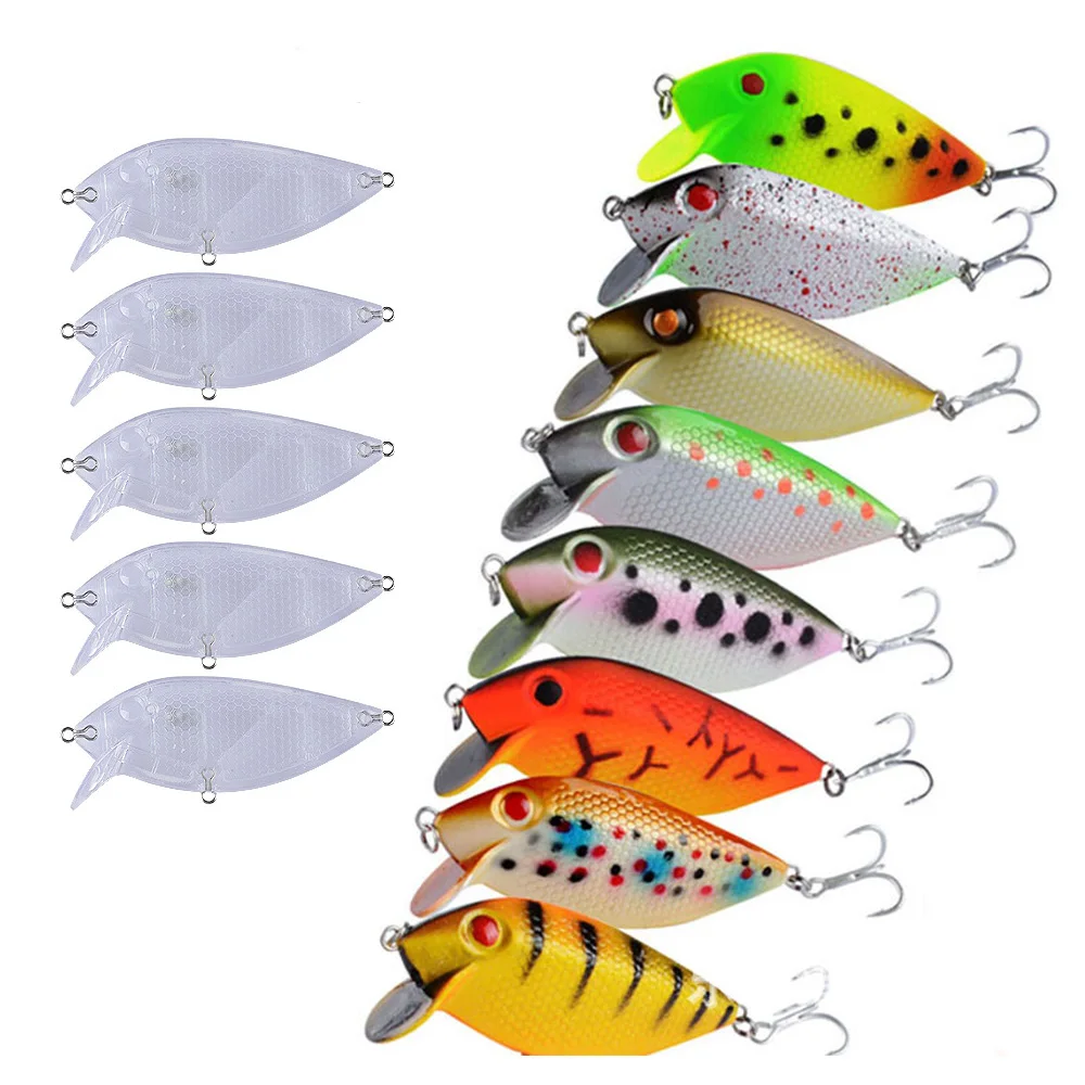 

1pcs/10pcs Sea Fishing DIY Blank CrankBait 6.8cm 5g/8cm 8g Wobbler Plastic Fake Lure Minnow Carp Bass Unpainted Artificial Bait