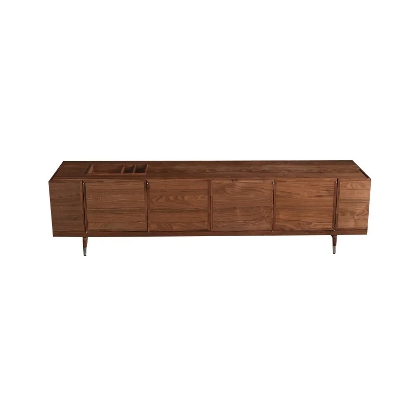 North American black walnut solid wood TV Italian Nordic storage Living room video Audio-visual cabinet Floor cabinet