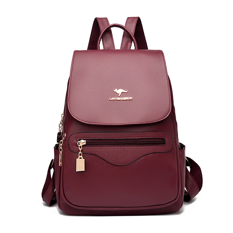 2026 NEW Women High Quality Leather Backpack Large Capacity School Shoulder Bags for Teenage Girls Travel Backpack